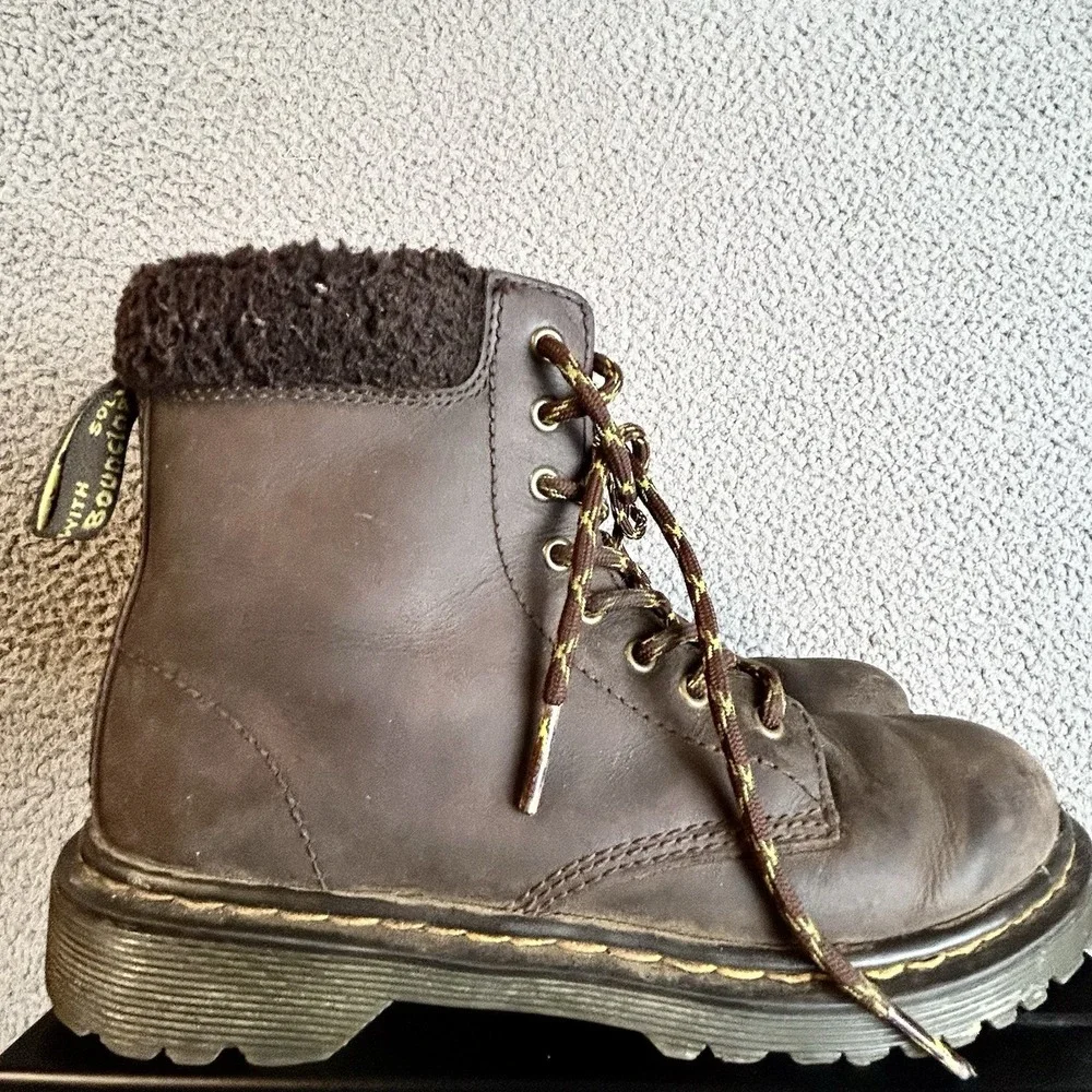 Dr. Martens 1460 J Boots Youth Kids Size 3 Brown Boots w/ Zipper